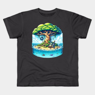 Tree of Knowledge: Ohara's Oasis in One Piece Kids T-Shirt